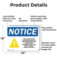 thumbnail image 2 of (2 Pack) Food Allergy Notice Please Be OSHA Notice Sign 24 Inch X 18 Inch Indoor / Outdoor Rust-Free Aluminum Metal Signs for Workplace, Workshop, and Construction Site, Made in the USA, 2 of 8