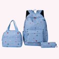 thumbnail image 7 of HUISZJ 3Pcs Strawberry Printed School Backpack, Students Bookbags Set with Lunch Box, Cute Daypack Bag Set for Women College (Light Blue), 7 of 7