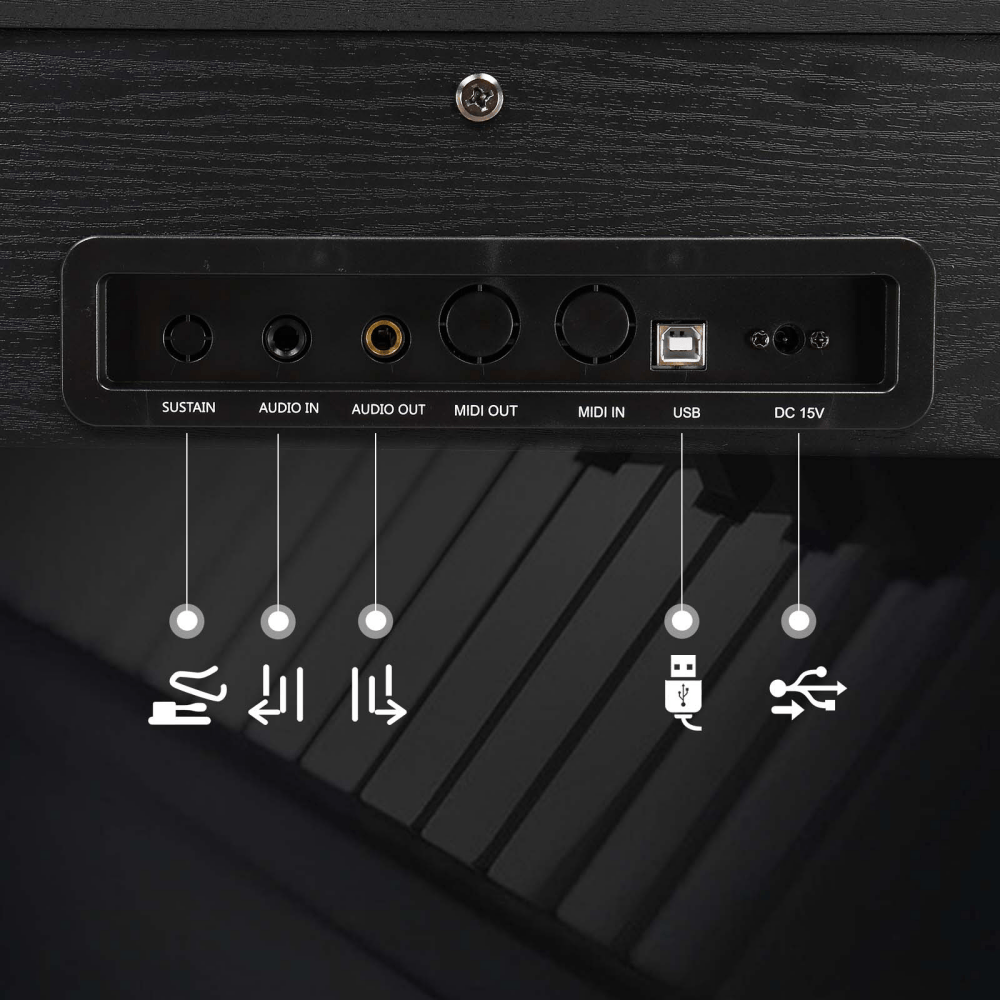 Tcbosik 88 Key Full Weighted Keyboard with Metal Stand and Headphone, Digital Piano with Triple Pedals and Power Adapter for Beginners to Professionals, Black