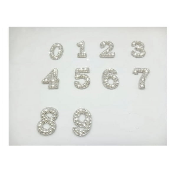 Shisuyan Appliqués de Chiffres en Tissu Imitation Perle 10 Pcs 1.9 Po X 1.2 Po X 0.2 Po