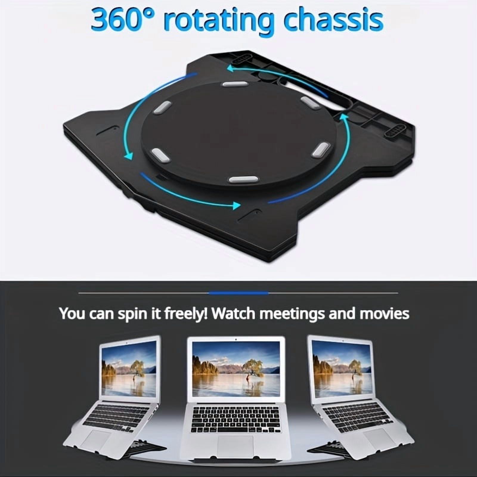 Portable Adjustable Laptop Stand - ABS Material, Height-Adjustable, Cooling Function, Rotatable Base for 13-15 Inch Laptops, Office Desk Accessory