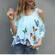 thumbnail image 4 of Tirantes de mariposa mangas huecas camisa de ocio MABOTO Azul XXXXL, 4 of 4