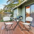 thumbnail image 1 of Costway Ensemble Bistro en Rotin pour Patio 3 Pcs Table Pliante Chaises Jardin Terrasse, 1 of 10