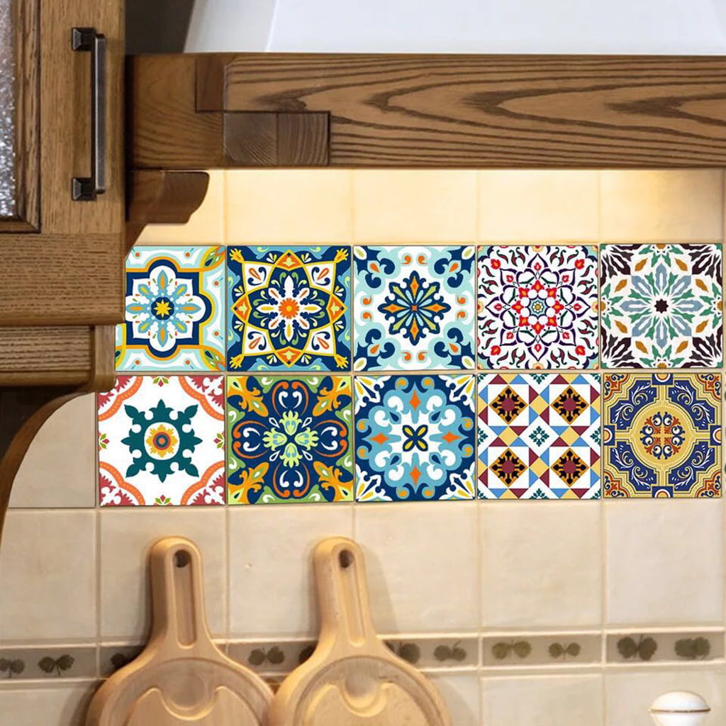 20pcs Mosaic Wall Tiles Stickers Kitchen Bathroom Tile Decals #3 15x15cm