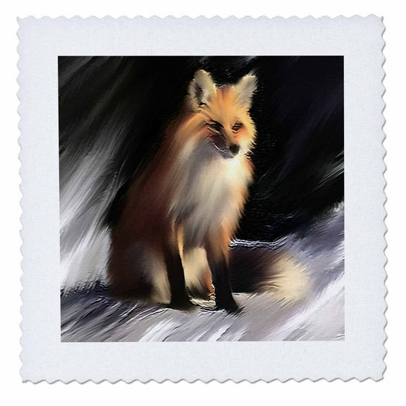 3dRose, Fox, 10x10 inch quilt square