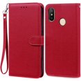 thumbnail image 1 of For Redmi Note 6 Pro Case Xiaomi Redmi 6 Pro Soft TPU Wallet Leather Case For Xiaomi Redmi 6 Case Note 6 Pro Flip Cover Fundas Dark Red -Strap For Redmi 6, 1 of 6