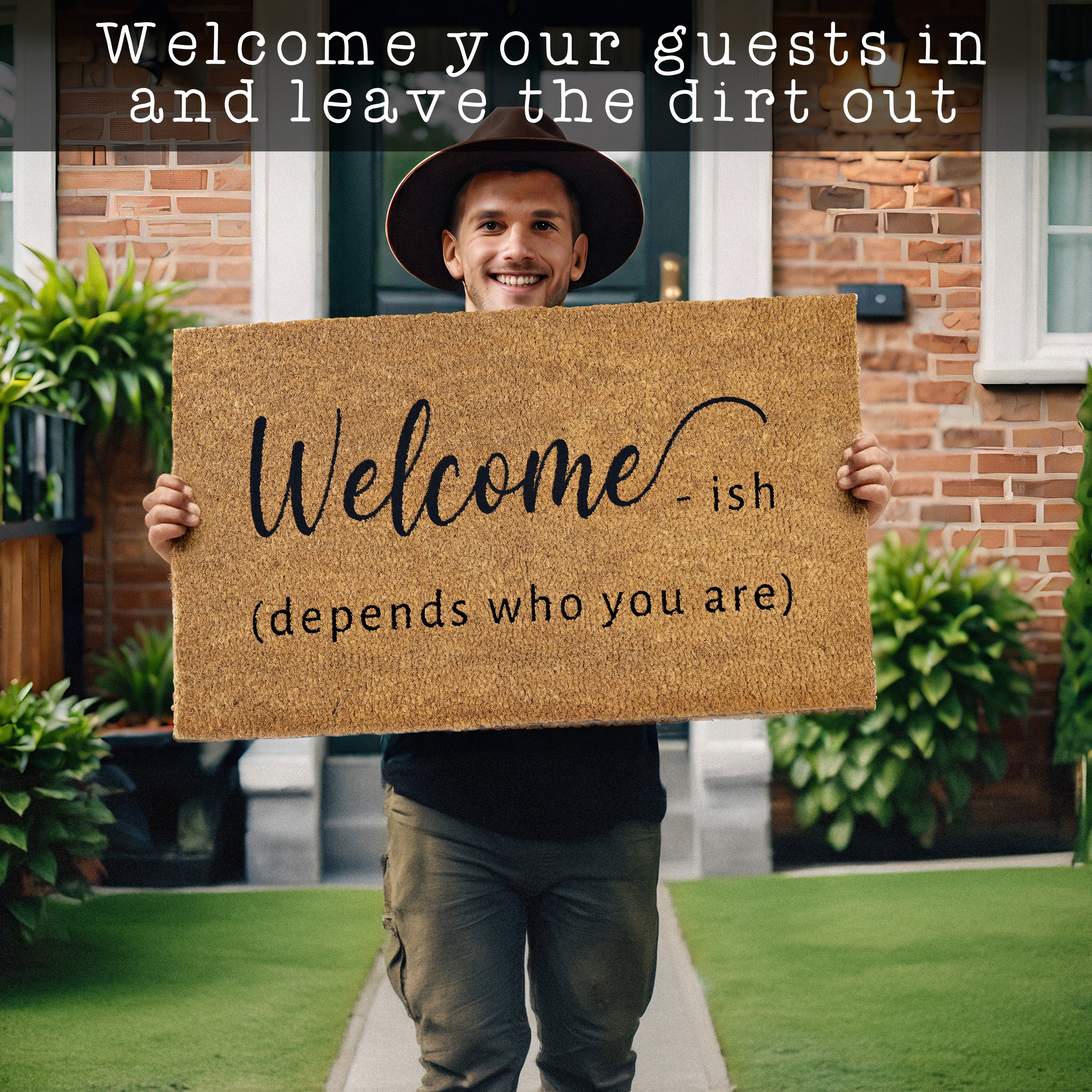 MAINEVENT Welcome-ish Doormat 30x17 Inch, Funny Outdoor Welcome Mat for Outside