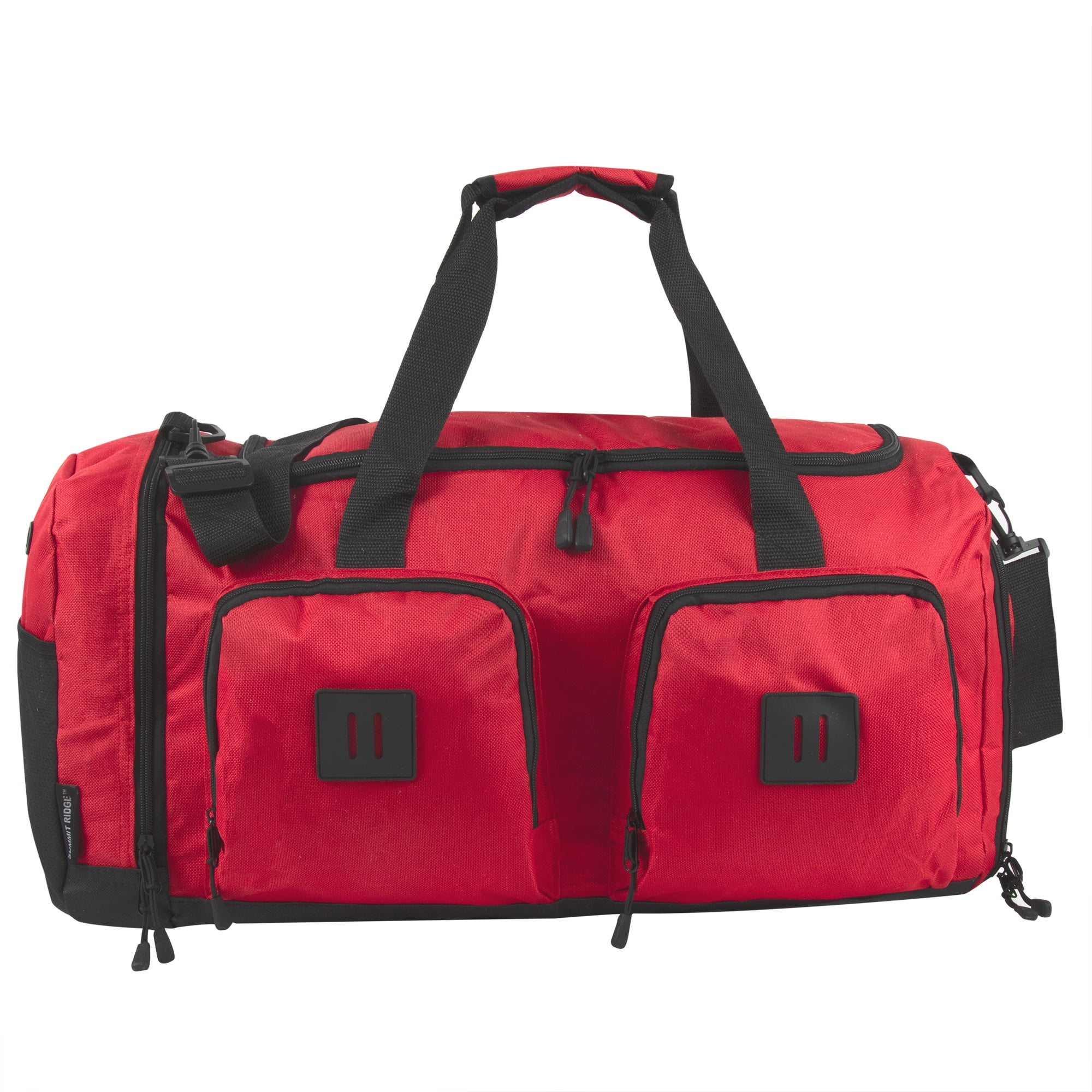 Summit Ridge 22"L Duffel Bag 38 Liter Capacity for Gym Clothes, Sports Equipment, Towels, Sneakers, Travel, Commute in Red