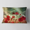 thumbnail image 2 of Designart Wild Red Poppy Flowers in Sky - Floral Throw Pillow - 12x20, 2 of 5