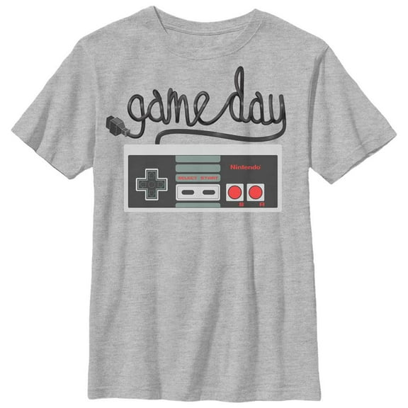 Boy's Nintendo NES Controller Game Day Graphic Tee Athletic Heather Medium