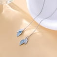 thumbnail image 4 of Solid 925 Sterling Silver Leaf Chain Dangle Earrings for Women Teens Leaf Dangle Drop Earrings Threader Tassel, 4 of 13