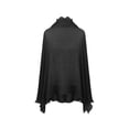 thumbnail image 6 of Garbnen Chiffon Shrug Cardigan for Women Open Front Cropped Long Sleeve Cardigans for Women Pleated Lightweight Casual Sun Protection Sheer Shawls for Women Black, 6 of 7