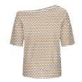 thumbnail image 4 of Tops de Manga Corta para las Mujeres Cuello Inclinado de Ajuste Suelto Casual Blusa Deportiva para el Hogar, Top de Poliéster Relajado para Primavera Verano Diario Y Entretenimiento, 4 of 6