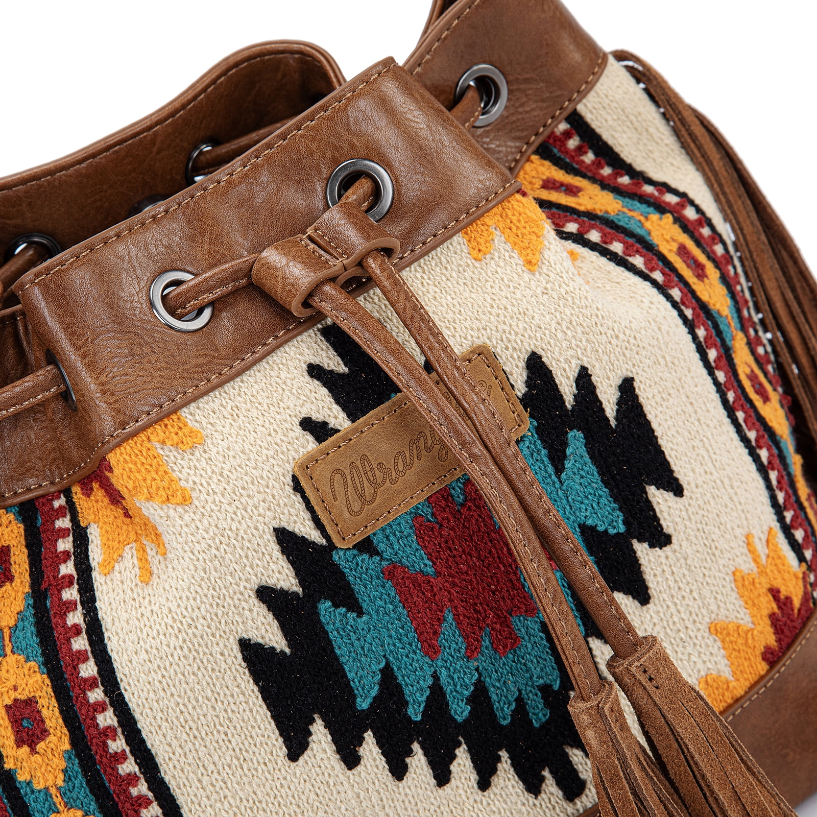 Wrangler Hobo Bags for Women Designer Bucket Purses Western Shoulder Handbags, Brown-Tan