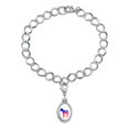 thumbnail image 2 of Democrat Donkey Liberal America Political Party Silver Plated Bracelet with Antiqued Oval Charm, 2 of 4
