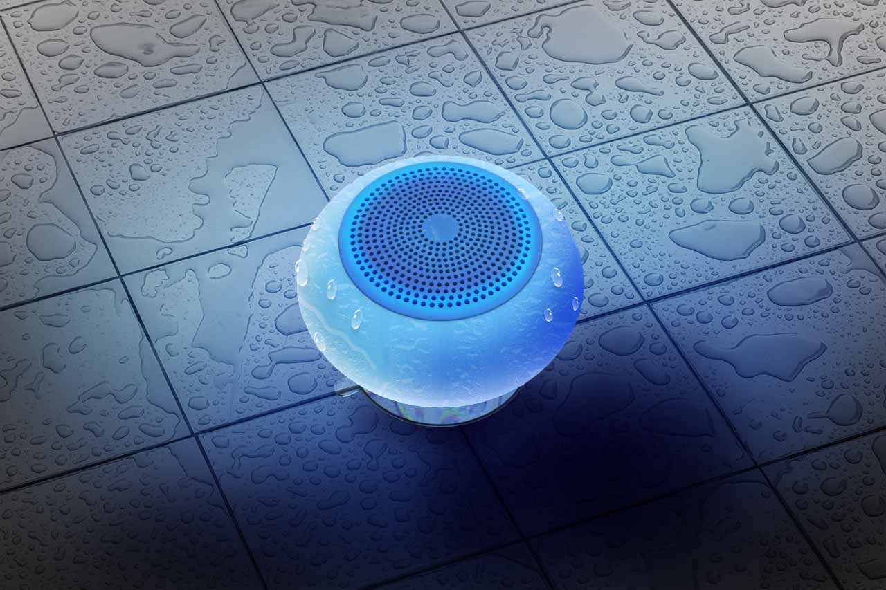 Ledeez Splash! Wireless Bluetooth Portable Speaker with LED Shower, White