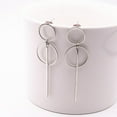 thumbnail image 3 of Fashion Simple Punk Earrings Gold Silver Color Tassel Long Section Size Circle Pendant For Ladies Gifts, 3 of 5