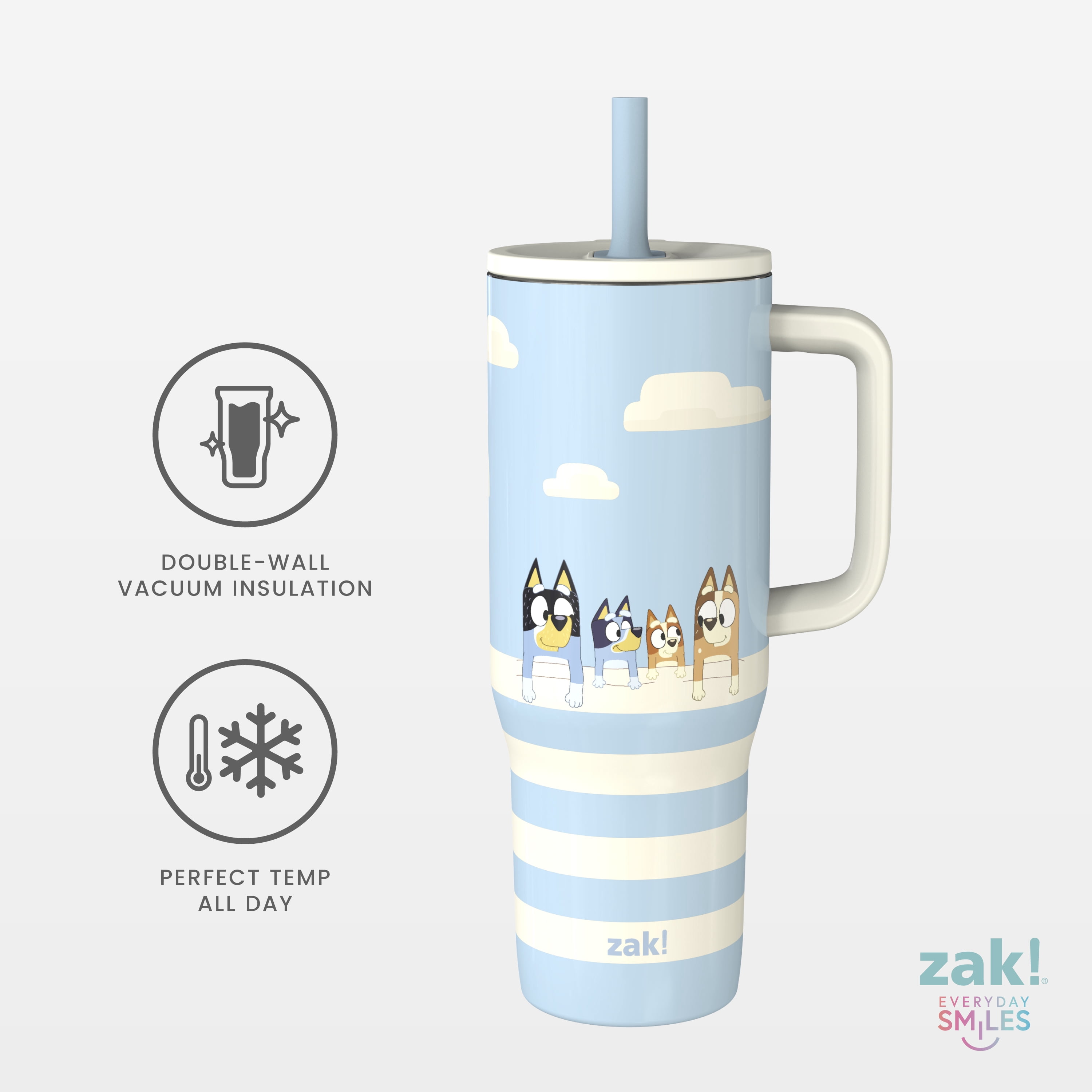 Zak Designs 30oz Bluey Double Wall Stainless Steel Vaccuum