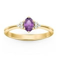 thumbnail image 2 of Bague Ovale avec Accents d'Épaule - Améthyste (Février), 2 of 5