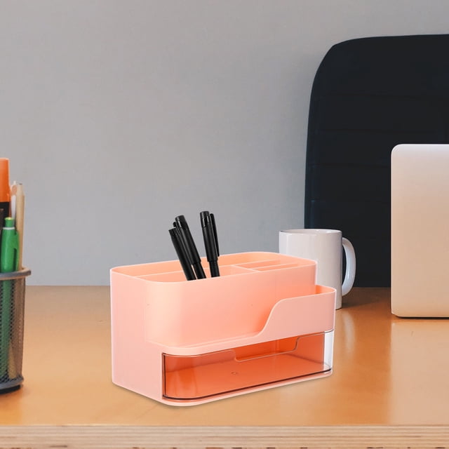 OULII Organizador De Escritorio Rosa Con Cajones Para Maquillaje Y Accesorios Multifuncional Para El Hogar