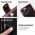 thumbnail image 3 of Dteck Magnetic Wallet Case for iPhone 13 Pro, Compatible with MagSafe Charger,PU Leather Zipper Folio Flip Protective Case with Magnetic Closure and Card Holder (Red), 3 of 9