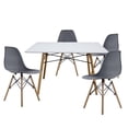 thumbnail image 1 of Set Comedor Oslo Mundo In Melamina 120cm Blanco 4 Sillas Eames Gris, 1 of 8