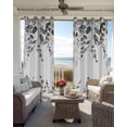 thumbnail image 3 of Grey Eucalyptus Blackout Curtains 96 Inch Length 2 Panels Set, Watercolor Spring Weeping Botanical Full Shading Curtains for Windows, Blackout Curtains for Bedroom Living Room 52"x96", 3 of 8