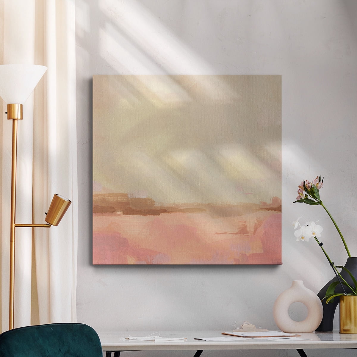 Wexford Home Salt Lake Sunrise I-Premium Gallery Wrapped Canvas, 24" x 24" - Ready to Hang