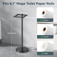 thumbnail image 3 of TVOFEK Freestanding Toilet Paper Holder Stand, Toilet Roll Holder Stainless Steel, Post Pivoting Design & Stable Weighted Base, Matte Black, 3 of 13