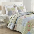 thumbnail image 5 of 3-Piece Cottage Style Patchwork Quilt Bedspread Set with Floral Prints, 5 of 15