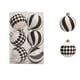 thumbnail image 2 of Adornos navideños de bolas blancas y negras con formas únicas | Juego de 6 piezas | Adornos de plástico de 7 cm para árboles de Navidad, fiestas y bodas, 2 of 5