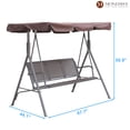 thumbnail image 6 of Mondawe 3 Persons Adjustable Porch Swing Steel and Textilene Fabric Glider Patio Canopy Swings for Adults, Coffee, 6 of 8