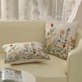 thumbnail image 4 of Spring Pillow Covers 18x18 Inch 2 Pcs Sage Green Wild Flower Decor Throw Pillows Floral Plant Leaves Seasonal Summer Outdoor Farmhouse Decoration Pillowcase Linen Cushion Cover for Couch Sofa, 4 of 4