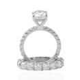 thumbnail image 6 of Bow Jewel 14K White Gold Over Ring - 2 Ct Cushion Cut Excellent Diamond Ring - Bridal Set Engagement Wedding Prong Set Ring for Women's - Party Wear Diamond Rings for Her - Valentine Proposal Ring, 6 of 9