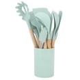 thumbnail image 2 of 11Pcs Kitchen Utensils Set Heat Resistant Seamless Design Non Stick Comfortable Touch Cooking Utensils Spatula Set for Home Light Green, 2 of 5