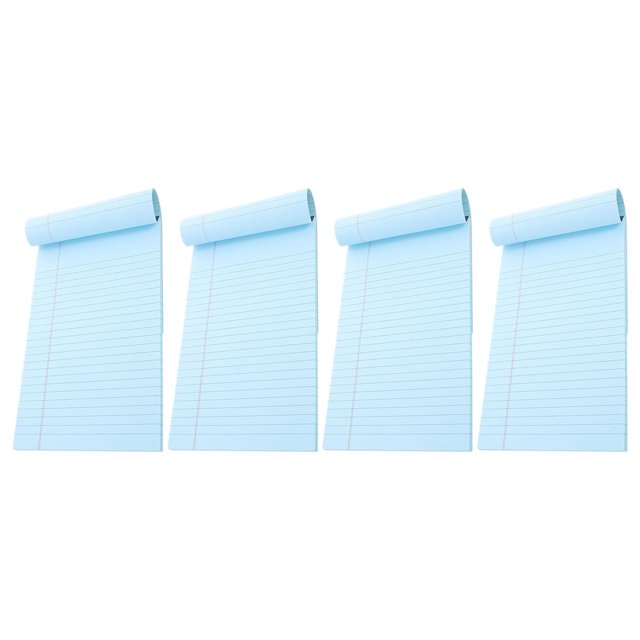 AURARMLET 4pcs Notebook Wide Ruled Paper Pad Blue Lined Paper for School Use