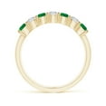 thumbnail image 2 of ANGARA Natural Half Eternity Seven Stone Emerald and Diamond Wedding Ring in 14K Yellow Gold for Women (Size-3mm) | May Birthstone, Anniversary, Jewelry Gift for Women | Natural Emerald Ring, 2 of 9