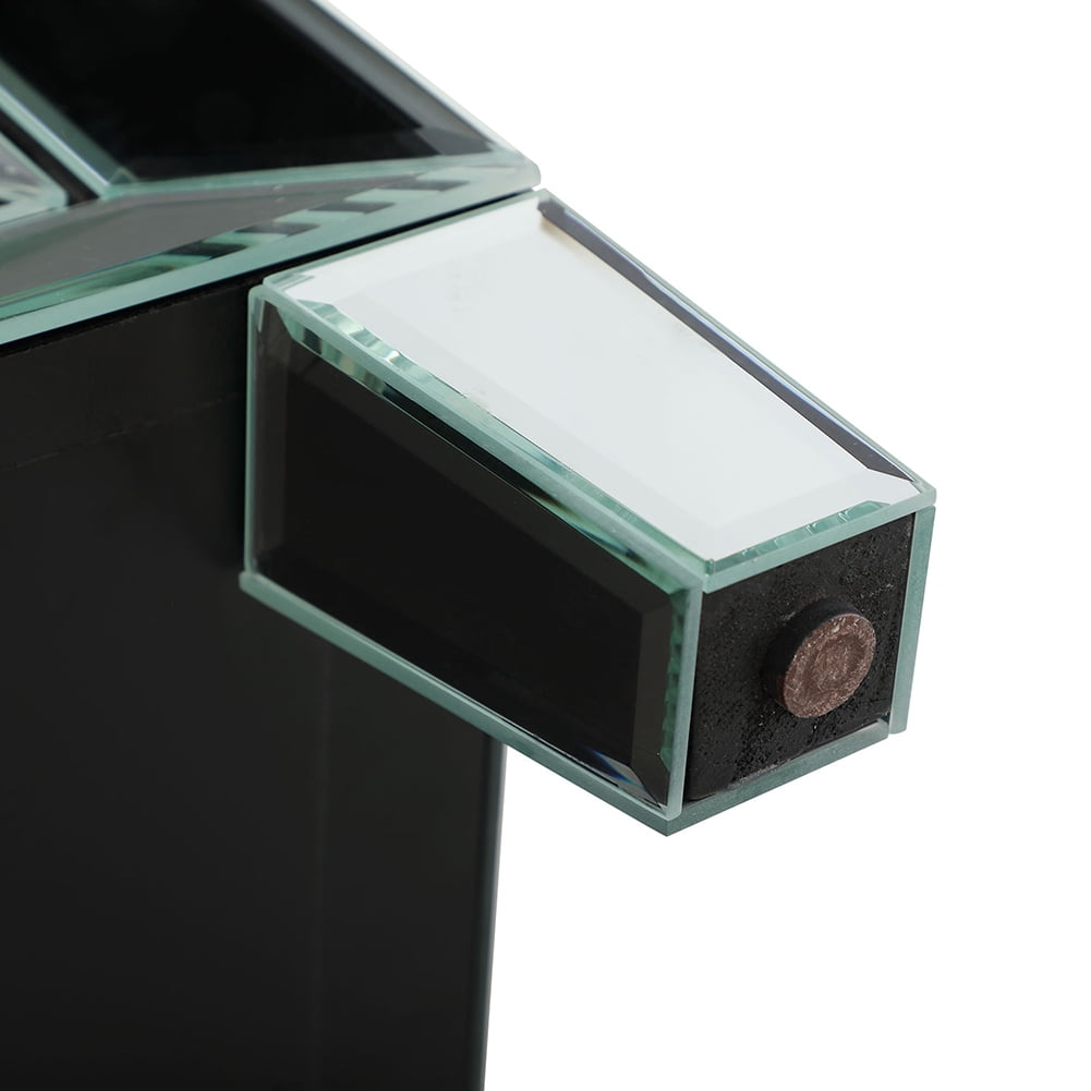 Kepooman Mirrored Bedside Table for Bedroom, Bedside Furniture for Living Room with 3 Drawer, Modern Design Bedside Cabinets for Home Office, Silver Kepooman Mirrored Bedside Table for Bedroom, Bedside Furniture for Living Room with 3 Drawer, Modern Design Bedside Cabinets for Home Office, Silver