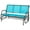 Blue, variant on Demi Bonn 3-Person Outdoor Patio Glider Bench, Porch Glider Swing with 3 Seats, Breathable Mesh Fabric, Metal Frame, Outdoor Glider Chairs for Porch, Balcony, Poolside, Brown