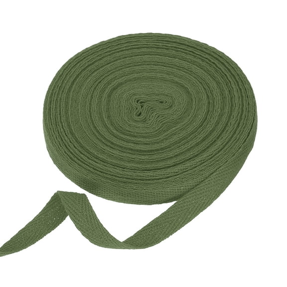 Uxcell Cotton Twill Tape Ribbon 3/8" 11 Yard Herringbone Webbing Tape, Army Green