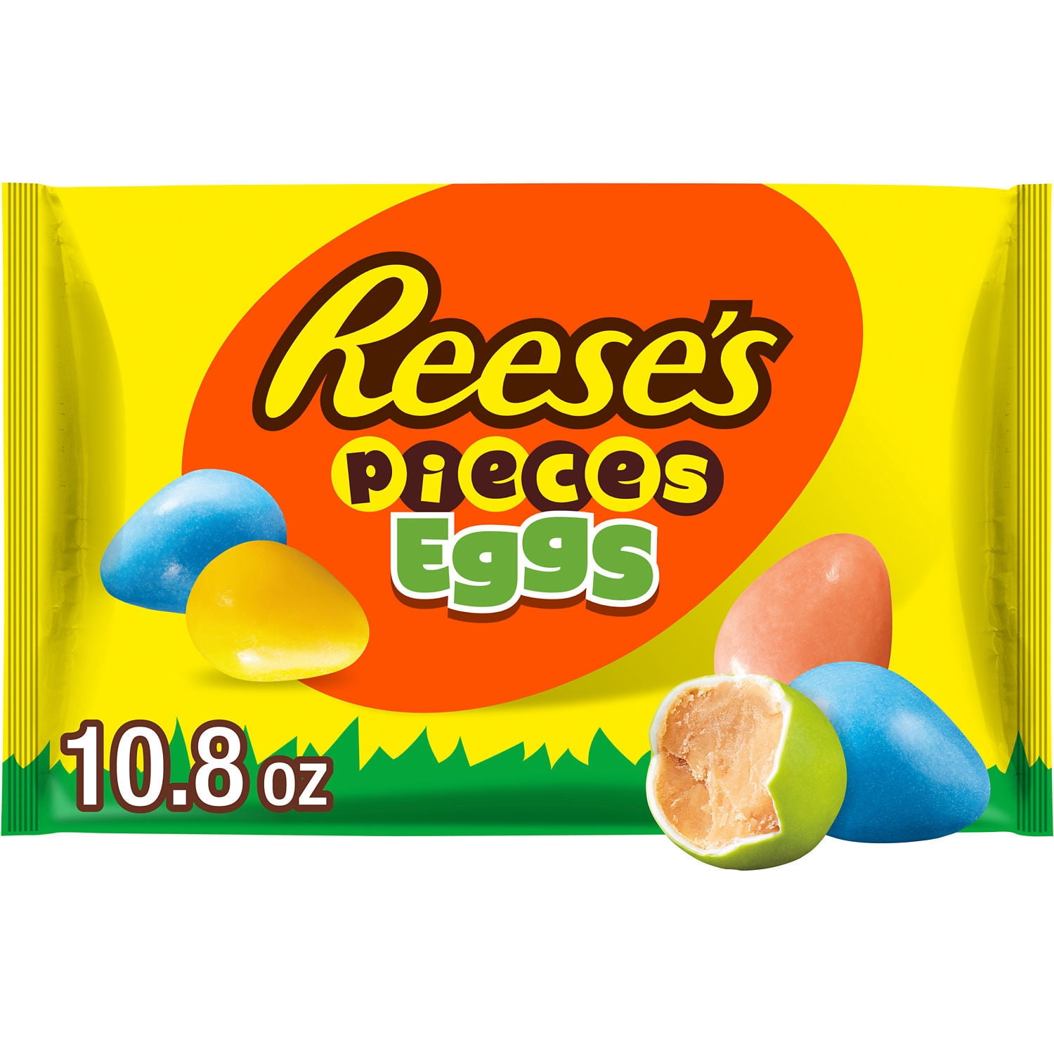 (3 pack) REESE'S PIECES Peanut Butter in a Crunchy Shell Eggs, Easter Candy Bag, 10.8 oz