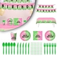 thumbnail image 3 of New Edge Wiping Witch Theme Decoration Birthday Decoration Plate Tissue Paper Cup Flag Pulling Set, 3 of 5