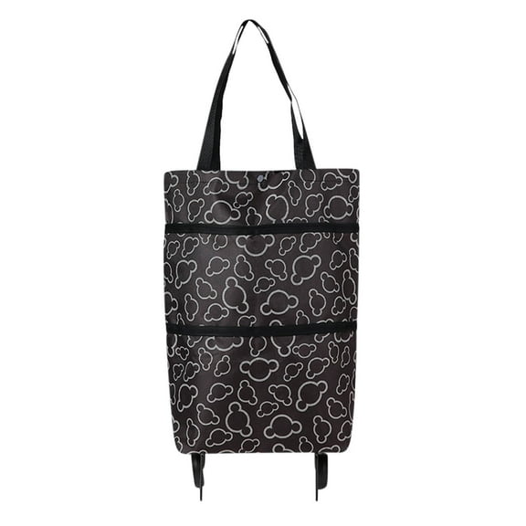 Rkxzt Shopping Cart Foldable Shopping Trolley with Zippered Expandable Bag and Wheels for Groceries Travel and Outdoor Use Home Storage|Oxford Cloth