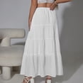 thumbnail image 5 of Idoravan Women's Summer Linen Skirts Women Boho Flowy Maxi Skirt Flared Ruffle Elastic Waist Summer A Line 2026 Spring Long Skirts Womens High Waist Elastic Lining Skirt Linen Pocket Skirt Dress, 5 of 9