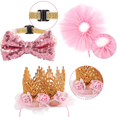 thumbnail image 3 of Vestido de cumpleaños para perros, suministros de recuerdo de fiesta para cachorros, perros pequeños, gatos, falda tutú rosa, sombrero de corona, pajarita, disfraz para mascotas, 3 of 5