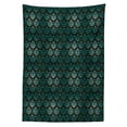 thumbnail image 3 of Ambesonne Brown and Blue Tablecloth Rectangular Table Cover, Grungy Swirls, 52"x70", Teal Brown Pale Blue, 3 of 4