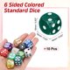 thumbnail image 2 of Paquete de 10 dados estándar de 6 caras de colores, dados mini poliedros de acrílico con patrón de perla para juegos de mesa o aprendizaje matemático, punto verde oscuro/blanco, 2 of 6