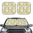 thumbnail image 2 of Windshield Sun Shade, Hand Drawn Cockatoo Parrot Flower Foldable Car Sun Shade Windshield For Front, 2 Pieces, 2 of 4