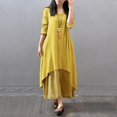 thumbnail image 1 of Robe Décontractée Ample pour Femme, Unie, à Manches Longues, Boho, Longue, Maxi, 1 of 7