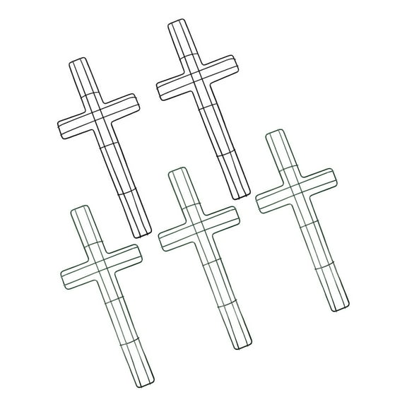 WEUVEB Cross Shaped Metal Wire Wreath Frame for Home Decor, Assorted Color Iron Craft Frame for Easter and Christmas